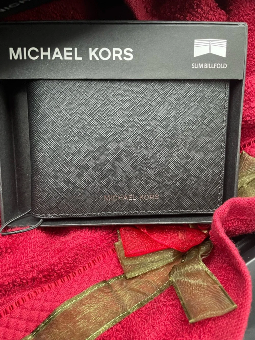 🩶 NWT Authentic Michael Kors Black Slim not bulky “Andy”Wallet Brand New Luxury